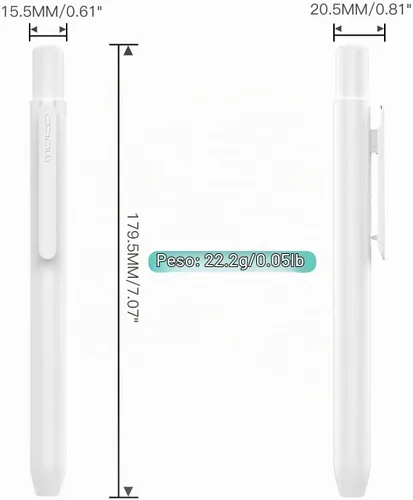 Vista 8 de MoKo Funda retráctil para Apple Pencil 1ª generación, color blanco A-blanco