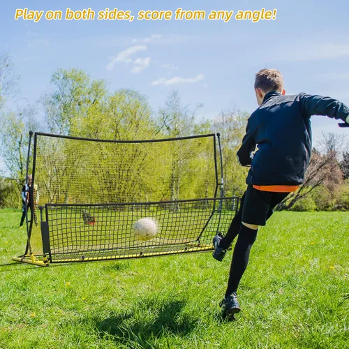 Vista 7 de Shopsource Rebote de fútbol, red de rebote de fútbol 2 en 1, práctica de red de rebote de 7 x 4 pies para entrenamiento en solitario, entrenador