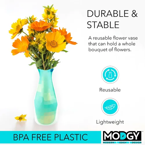 Vista 3 de MODGY Florero extensible de plástico decorativo moderno para centros de mesa de flores, decoración de mesa de comedor, sala de estar, baño, oficina