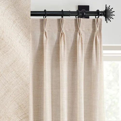 Vista 19 de DriftAway Cortinas plisadas de lino semitransparentes con textura de casa de campo sólidas y rústicas modernas para sala de estar y dormitorio, 2