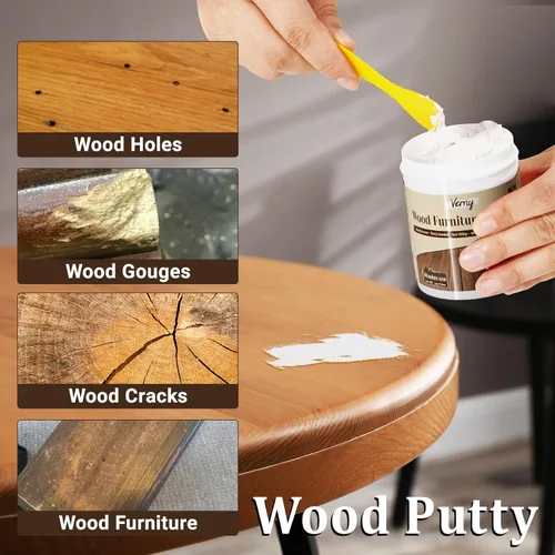 Vista 5 de Verny Relleno de madera, masilla de madera, para reparar arañazos de madera, resistente al agua, herramienta de transporte fácil de usar y de secado