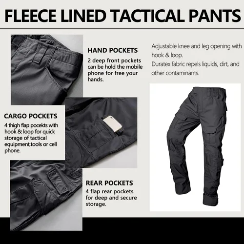 Vista 5 de TRGPSG Pantalones tácticos para hombre, pantalones de senderismo, pantalones cargo de camuflaje militar, pantalones de trabajo casuales