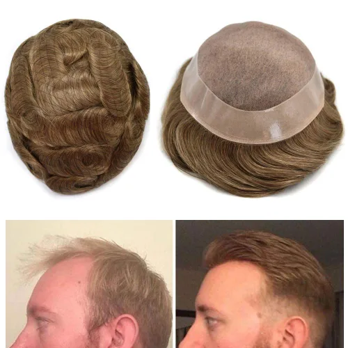 Vista 21 de Toupee - Sistema de cabello para hombre, monofilamento fino duradero, monofilamento europeo de repuesto para hombres, piezas de pelo