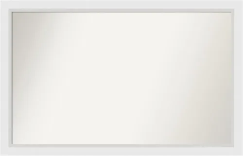 Vista 116 de Amanti Art Espejo de baño blanco para sobre el fregadero, 24 x 26 pulgadas, espejo rectangular blanco y blanco, marco de madera contemporáneo