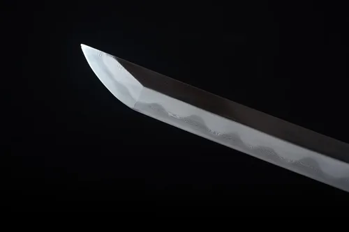 Vista 6 de Katanas japonesas con patrón de arcilla de acero templada, espadas japonesas hechas a mano, espadas catana funcionales de 41 pulgadas