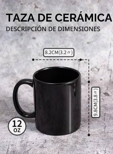 Vista 5 de BYCNZB Juego de 6 tazas de café de 12 onzas para café, té, cacao, leche (negro)