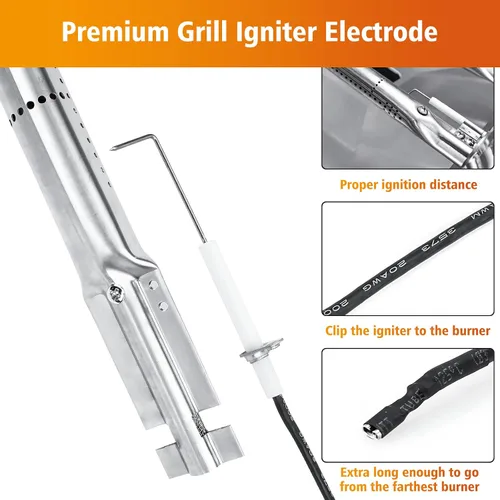 Vista 5 de Hisencn Piezas de parrilla para Kitchen Aid 720-0954, 720-0954GA, 720-0733 Plateado y negro