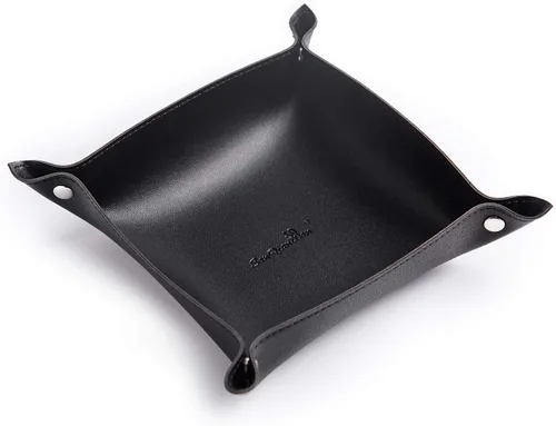 Vista 20 de PU Leather Jewelry Valet Tray for Women and Man (Brown-B)