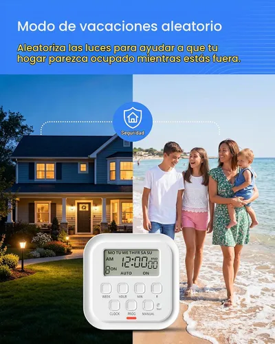 Vista 5 de HBN - Temporizador de salida para interiores, temporizadores de enchufe para lámparas de luz, temporizador digital