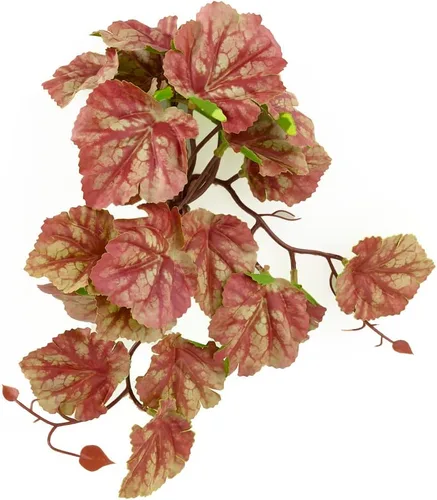 Vista 11 de Plantas de Reptiles para Terrario, Decoración de Hábitat de Anfibios Plantas Colgantes Artificiales con Ventosa - Alocasia Terciopelo Negro Falsa