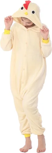 Vista 9 de WOYASIM Pijama de animal para niños, disfraz de una pieza, ropa de dormir, Halloween, Pascua, cosplay para niñas y niños
