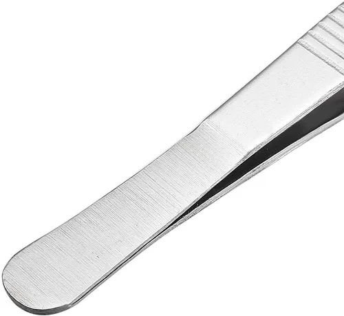 Vista 3 de Pinzas de acero inoxidable de 5 pulgadas con punta dentada curvada, pinzas multiusos para reparación de manualidades, paquete de 2