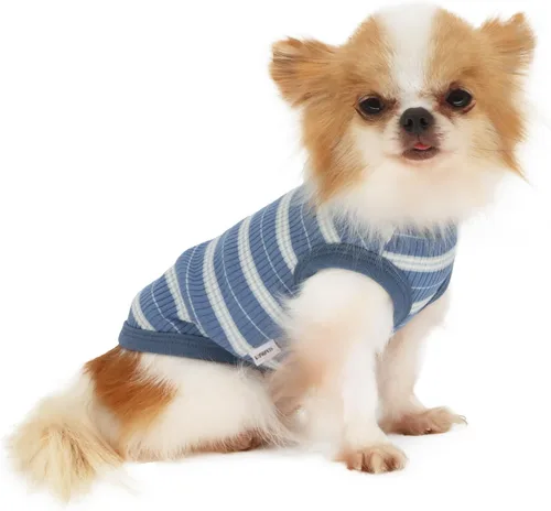 Vista 8 de LOPHIPETS Camiseta Chaleco 100% Algodón Acanalado para Perros Pequeños Teacup Chihuahua Yorkie Ropa de Cachorro Camiseta sin Mangas-Rosa/XS