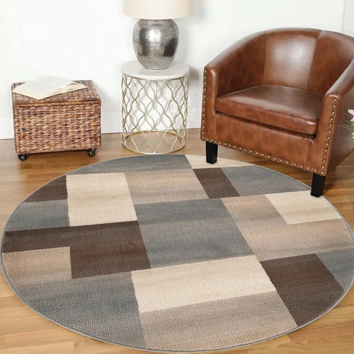 Vista 23 de Superior alfombra de área de la colección diseñador Clifton, 8 mm de altura de apilado, con respaldo de yute, diseño geométrico contemporáneo, Beige