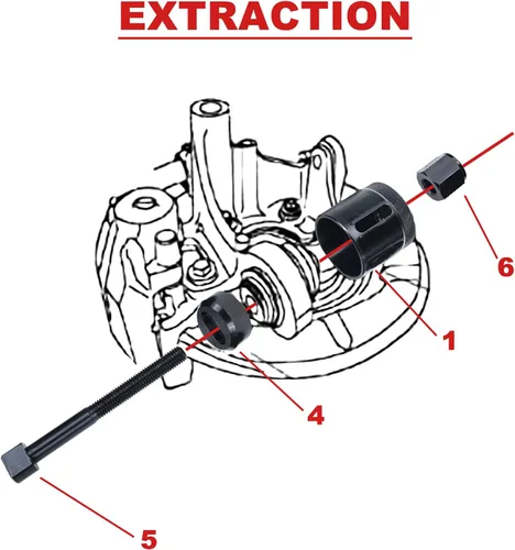 Vista 7 de Kit de instalación de 5 piezas, rótula trasera y herramienta de buje, compatible con BMW E38 E39 E52 E53 E60 E61 E63 E64 E65 E66 E67 E70