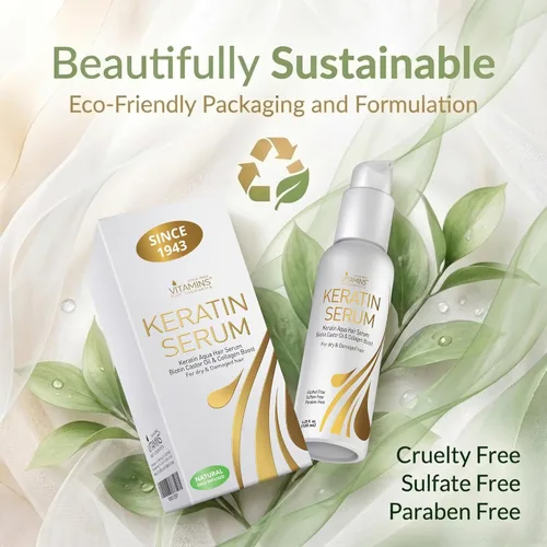 Vista 5 de Sérum para el cabello con queratina y proteína, complejo premium de aceites de hierbas de lujo, nutre y rejuvenece el cabello seco y dañado