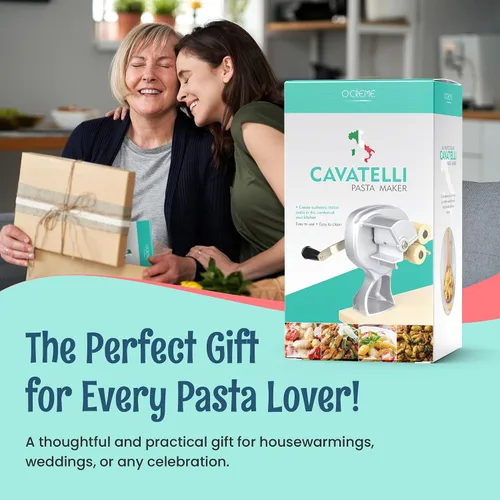 Vista 7 de O'Creme Cavatelli - Máquina para hacer pasta italiana original, rodillo de pasta italiana, rodillos de madera con revestimiento antiadherente