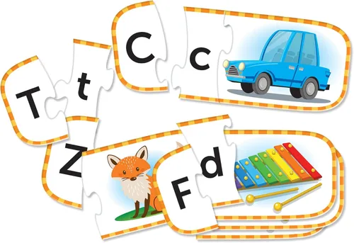 Vista 4 de Learning Resources Tarjetas de rompecabezas del alfabeto, preparación para el jardín de infantes, rompecabezas autocorrectivos, a partir de 4 años