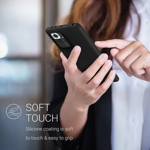 Vista 4 de kwmobile Funda compatible con Xiaomi Redmi Note 10 Pro - Funda de silicona TPU con acabado suave - Negro