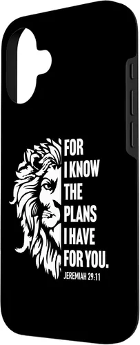 Vista 2 de Jeremiah 29:11 Christian Bible Verse Lion Graphic Case for iPhone 16