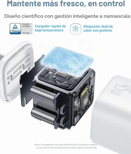 Vista 6 de Baseus Cargador de 45W, Bloque de Carga USB C PicoGo C1 Carga Rápida, Cargador de Pared Compacto Tipo C para iPhone 16/15/14/13/12 Serie, Serie