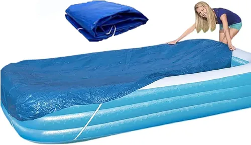 Vista 3 de Cubierta rectangular para piscina, cubierta inflable para piscina, cubierta de piscina, cubierta de piscina para el hogar a prueba de polvo
