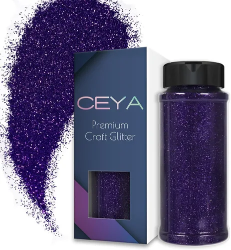 Vista 10 de Ceya Polvo de purpurina ultra fina de 3.8 onzas/110g, Admiral Blue Crafts Glitter de 1/128 pulgadas, 0.008 pulgadas, 0.2mm para slime, resina epoxi