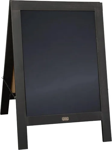 Vista 18 de Cartel en forma de "A" con pizarra de HBCY Creations: Letrero de madera maciza de 40x20 en forma de "A", pizarra rústica marrón de doble cara