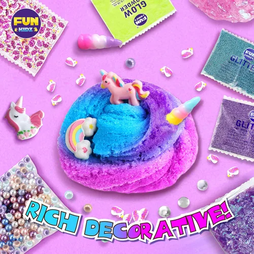 Vista 2 de Kit de Slime de Unicornio Esponjoso para Niñas, FunKidz Regalo de Slime de Nube para Mayores de 6 Años, Divertido Kit de Fabricación de Slime