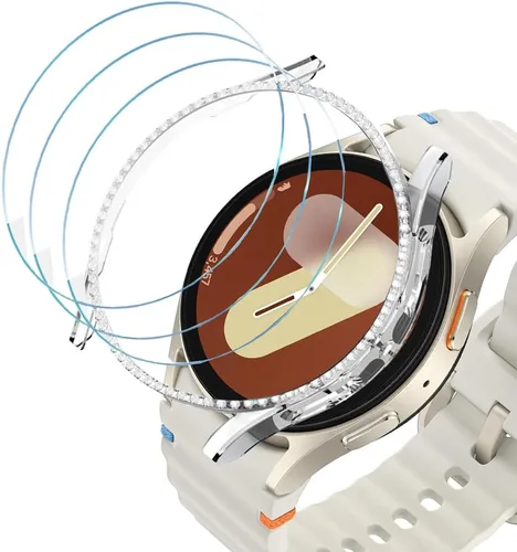 Vista 130 de DEALELE Paquete de 1 + 3 fundas compatibles con Samsung Galaxy Watch 7 Ultra (1.772 pulgadas), funda protectora de policarbonato transparente