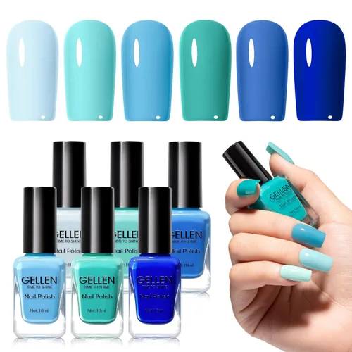 Vista 14 de GELLEN Juego de Esmalte de Uñas en 4 Colores Negro, Blanco, Gris & Base y Capa Superior, Esmalte de Uñas de Tendencia Otoño/Invierno Negro, Blanco