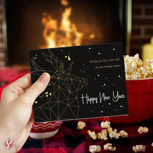 Vista 3 de 2026 Tarjetas de feliz año nuevo – Deseándote amor, paz y alegría – Invitaciones de Navidad, agradecimientos, anuncios, regalos y presentes – 25 por