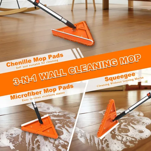Vista 15 de LAANPOLE 26FT Reach Dusters for Cleaning, Ceiling Fan Cleaner Duster with Extension Pole, Wall and Baseboard Cleaner Mop with Handle for Window