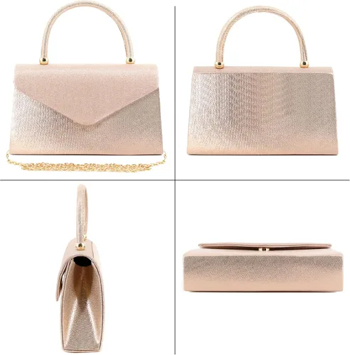 Vista 2 de Naimo Bolso de mano de cristal brillante con asa superior bolso de hombro cruzado para boda fiesta novia