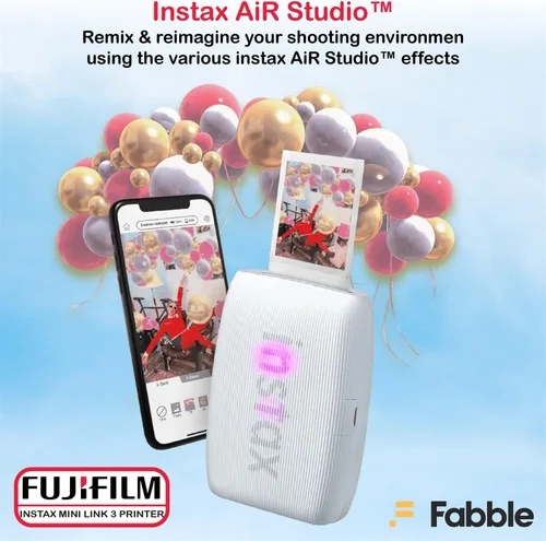 Vista 5 de Fujifilm Instax Mini Link 3 Impresora para smartphone - Paquete de color blanco arcilla con estuche protector, película instantánea pack doble