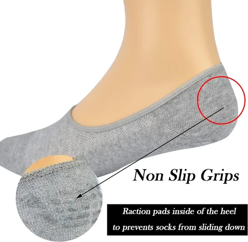 Vista 4 de Jormatt - Calcetines de algodón de corte bajo para hombre, con agarres antideslizantes, para hombre