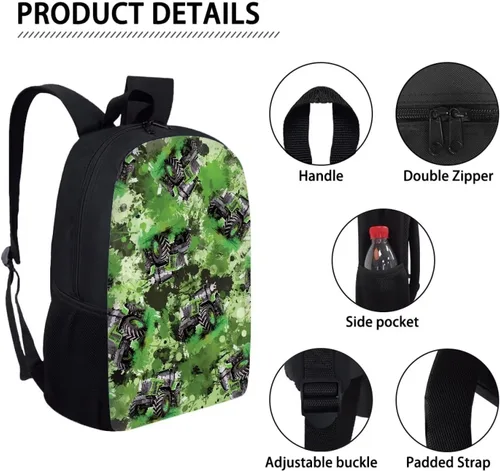 Vista 186 de HUGS IDEA Los animales frescos 3D niños escuela libro bolsa niños impresión mochilas, Baloncesto, Moderno