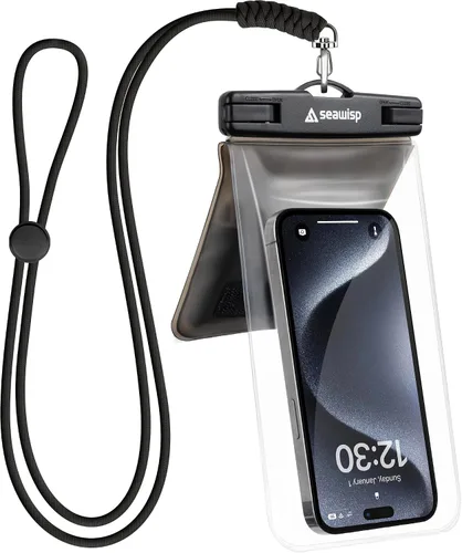 Vista 8 de Bolsa impermeable universal para teléfono [doble espacio] IPX8 bolsa seca con cordón para iPhone 16 15 14 13 12 Pro Max XS XR X Galaxy S25 S24 S23