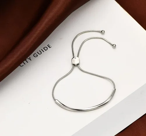 Vista 3 de WOWORAMA Pulseras deslizantes ajustables para mujer, pulsera de amistad para mujer, pulsera bolo de oro, oro blanco, oro rosa