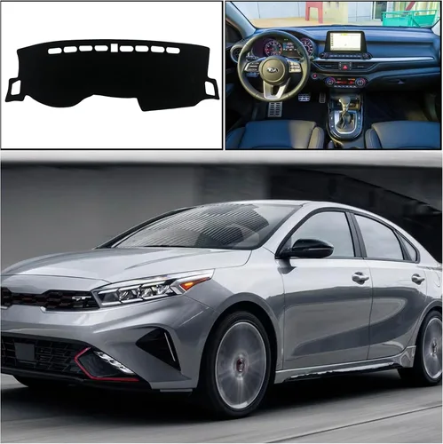 Vista 6 de Cubierta de alfombrilla de tablero para consola central interior personalizada compatible con Kia Forte Sedan FE LXS EX GT 2019, 2020, 2021, 2022