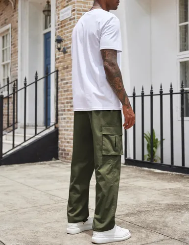 Vista 5 de COOFANDY Men's Casual Cargo Pants Cotton Drawstring Athletic Jogger Sweatpants
