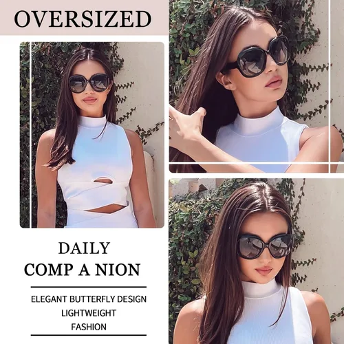 Vista 137 de Joopin Lentes de sol de gran tamaño para mujer, polarizados, grandes, para conducción, protección UV, grandes sombras
