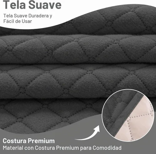 Vista 2 de Fundas para sofá reclinable, 100% impermeables, de terciopelo en forma de L, para sofás y mascotas, lavables, antideslizantes, con bolsillos