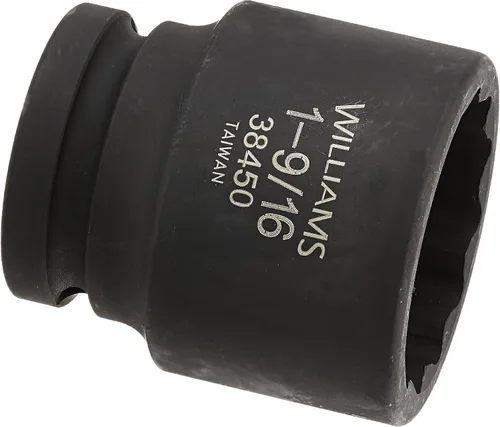 Vista 9 de Williams 38432 3/4 pulgadas Drive 1 pulgada estándar de impacto zócalo, 12 puntos