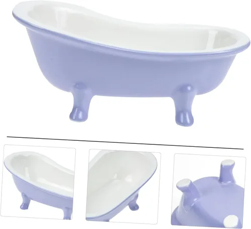 Vista 6 de Maceta de cerámica con forma de bañera, bonita maceta para suculentas para jardinería interior, maceta decorativa para estante de baño, maceta única