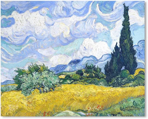 Vista 13 de Van Gogh Arte de Pared en Lienzo: Reproducción de Pintura al Óleo Almendro en Flor Imagen de Flores Decoración de Habitación, Impresiones de Arte