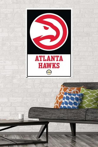 Vista 2 de Trends International NBA Atlanta Hawks - Póster de pared con logotipo 21, 22.375 x 34 pulgadas, versión sin marco