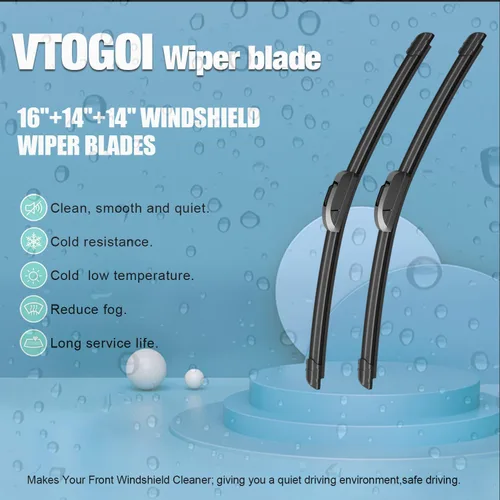 Vista 2 de VTOGOI® Juego de limpiaparabrisas de repuesto para Toyota FJ Cruiser 2007-2014, juego de limpiaparabrisas delanteros y traseros de calidad original
