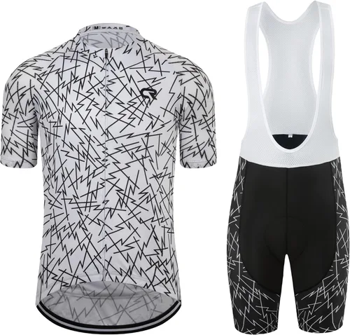 Vista 30 de Coconut Ropamo CR - Conjunto de camiseta de ciclismo para hombre, con cremallera y bolsillo con pantalones cortos con acolchado 4D
