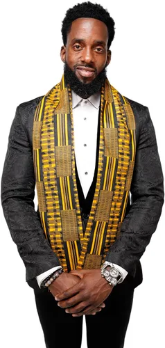 Vista 12 de Dupsie's 1 estola de graduación con estampado africano Kente, hecha en África, historia negra, festivales, cultural, HBCU, graduados, escuelas Negro